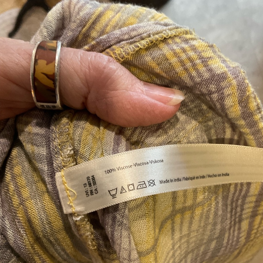 Free People One Yellow and Gray Plaid Women's Tunic M - Picture 11 of 11